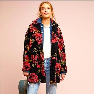 Anthropologie Sherpa Rose Coat